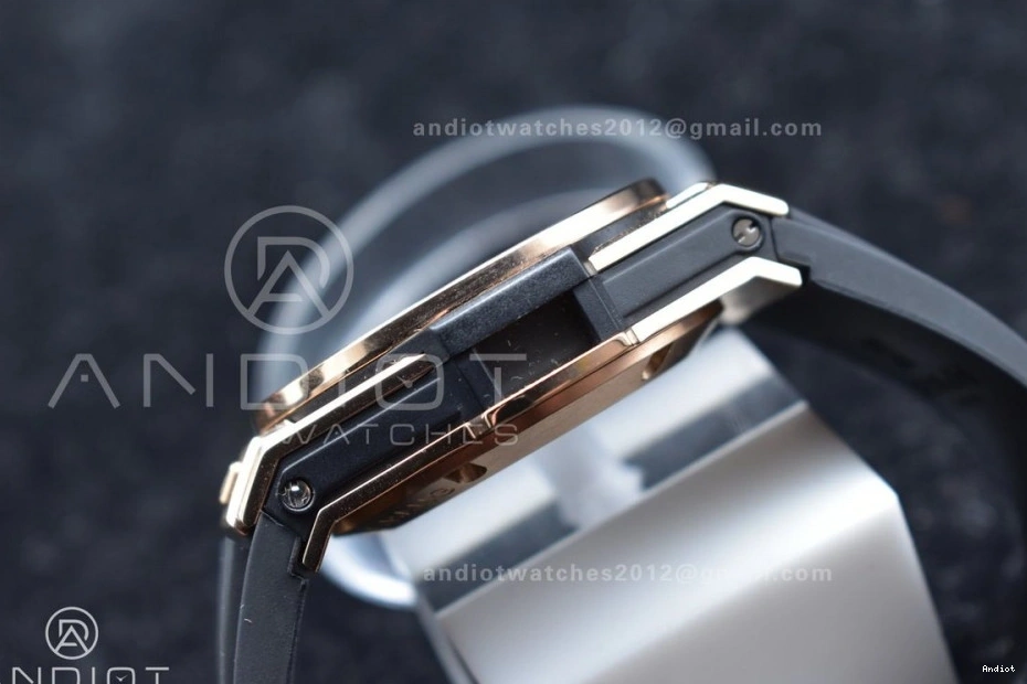 Black RG Edition ZF Big Unico Rubber 1:1 Strap on Hublot Skeleton A1280 Best Dial Bang 0801